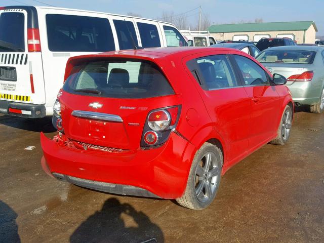 1G1JG6SB1D4183952 - 2013 CHEVROLET SONIC RS RED photo 4