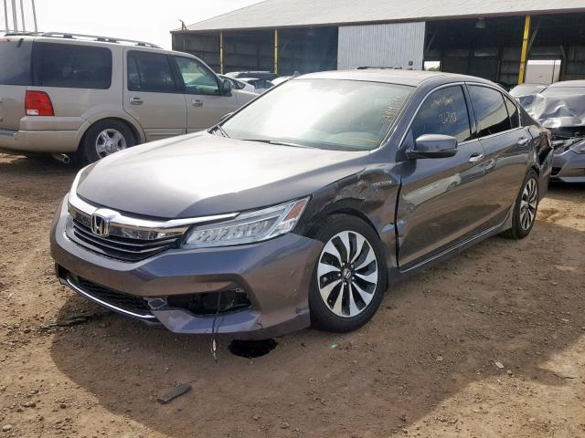 JHMCR6F70HC023409 - 2017 HONDA ACCORD HYB GRAY photo 2