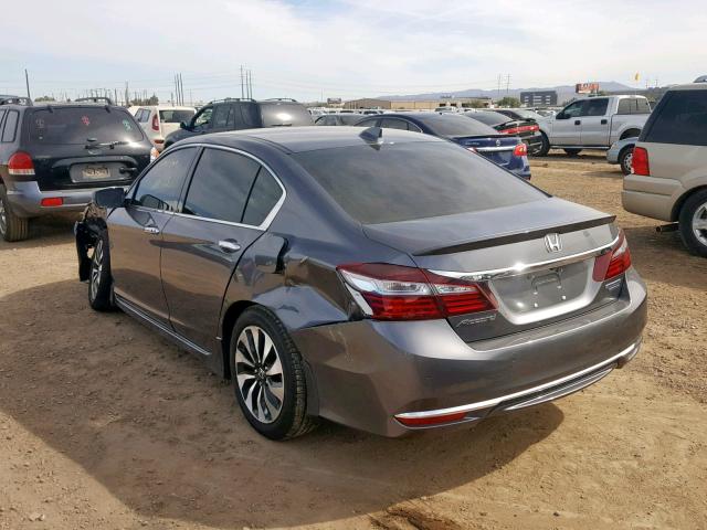 JHMCR6F70HC023409 - 2017 HONDA ACCORD HYB GRAY photo 3