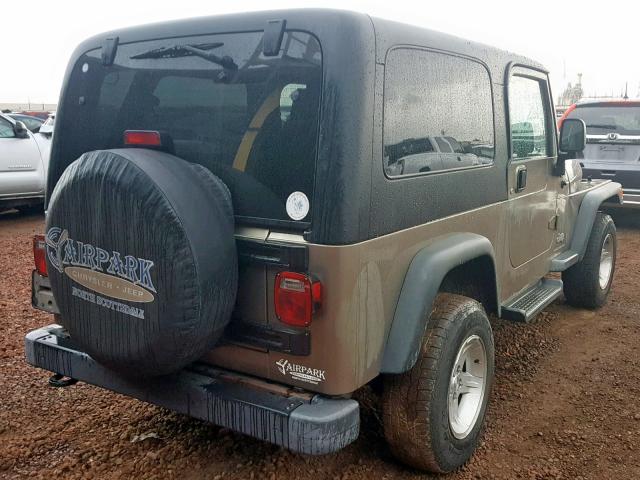 1J4FA49S84P790772 - 2004 JEEP WRANGLER / BEIGE photo 4