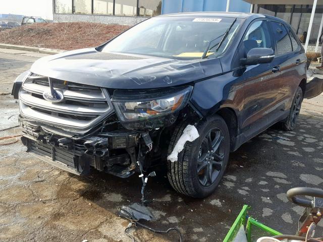 2FMPK4J91JBC31482 - 2018 FORD EDGE SEL BLACK photo 2