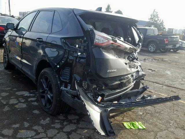 2FMPK4J91JBC31482 - 2018 FORD EDGE SEL BLACK photo 3