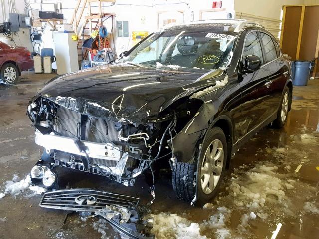 JNKAJ09F88M352156 - 2008 INFINITI EX35 BASE BLACK photo 2