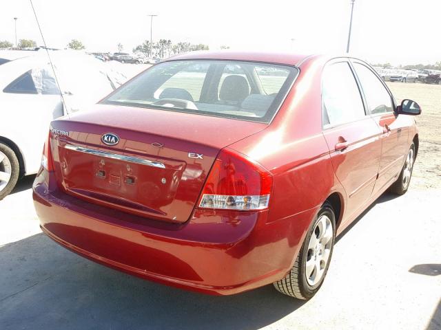 KNAFE221295651284 - 2009 KIA SPECTRA EX RED photo 4