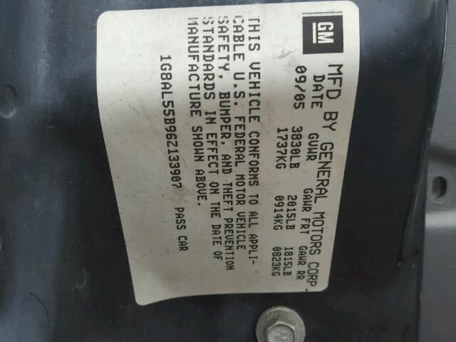 1G8AL55B96Z133907 - 2006 SATURN ION LEVEL 灰色 照片 10