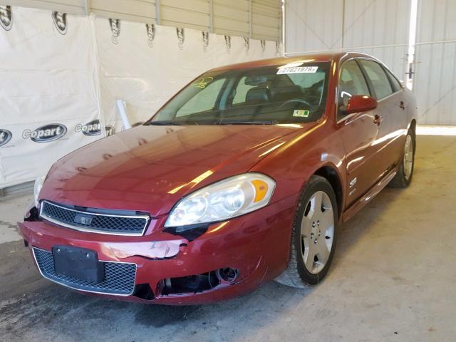 2G1WD57C091290987 - 2009 CHEVROLET IMPALA SS RED photo 2