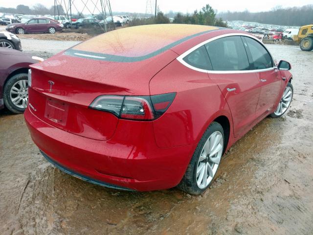 5YJ3E1EA0JF015493 - 2018 TESLA MODEL 3 RED photo 4