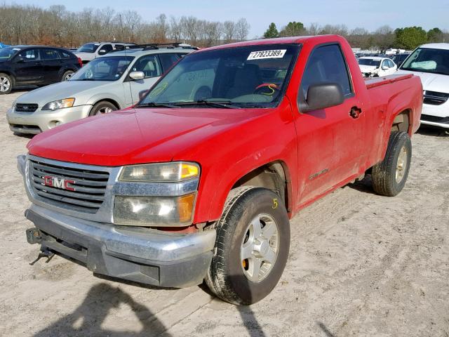 1GTDT146X48164389 - 2004 GMC CANYON RED photo 2