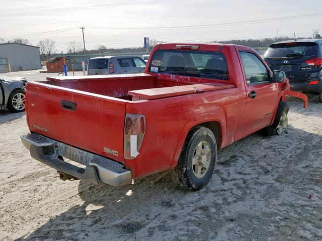 1GTDT146X48164389 - 2004 GMC CANYON RED photo 4