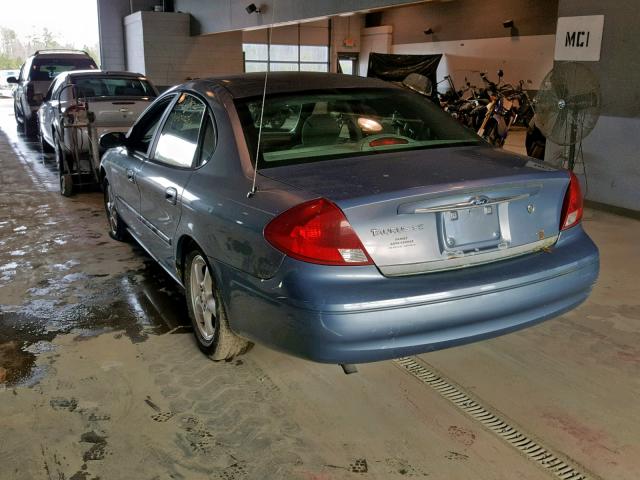 1FAFP55U7YG112947 - 2000 FORD TAURUS SES BLUE photo 3