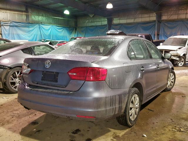 3VW2K7AJ9BM305089 - 2011 VOLKSWAGEN JETTA BASE GRAY photo 4