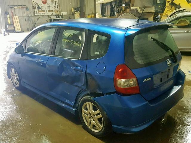 JHMGD38608S046049 - 2008 HONDA FIT BLUE photo 3