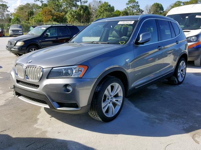 5UXWX7C58CL736420 - 2012 BMW X3 XDRIVE3 GRAY photo 2