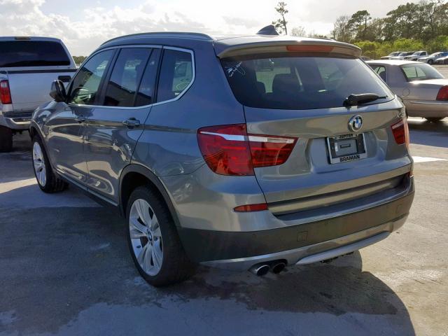 5UXWX7C58CL736420 - 2012 BMW X3 XDRIVE3 GRAY photo 3