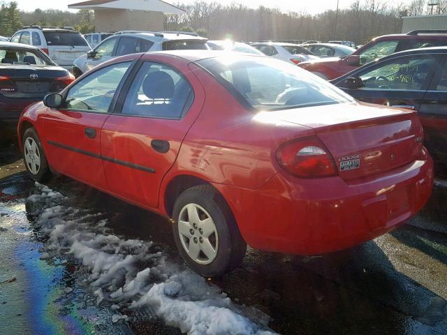 1B3ES26C13D224115 - 2003 DODGE NEON SE RED photo 3