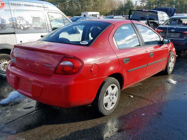 1B3ES26C13D224115 - 2003 DODGE NEON SE RED photo 4