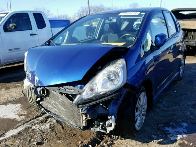 JHMGE8H41AC015644 - 2010 HONDA FIT SPORT BLUE photo 2