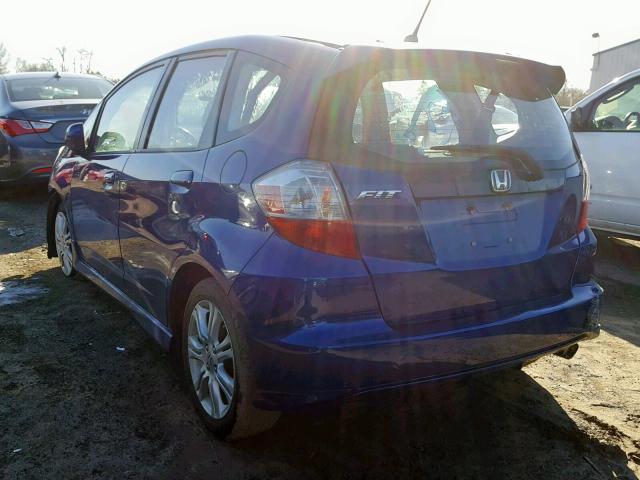 JHMGE8H41AC015644 - 2010 HONDA FIT SPORT BLUE photo 3