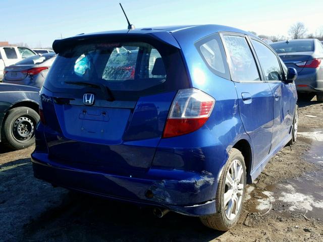 JHMGE8H41AC015644 - 2010 HONDA FIT SPORT BLUE photo 4