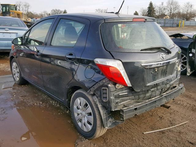 JTDKTUD31DD549233 - 2013 TOYOTA YARIS BLACK photo 3