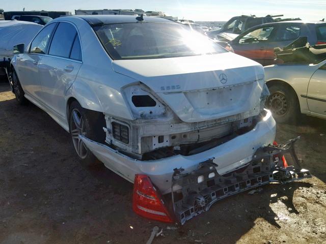 WDDNG7DB3CA474969 - 2012 MERCEDES-BENZ S 550 WHITE photo 3