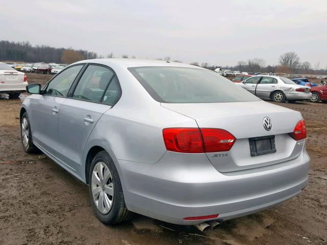 3VW2K7AJ9CM389853 - 2012 VOLKSWAGEN JETTA BASE SILVER photo 3
