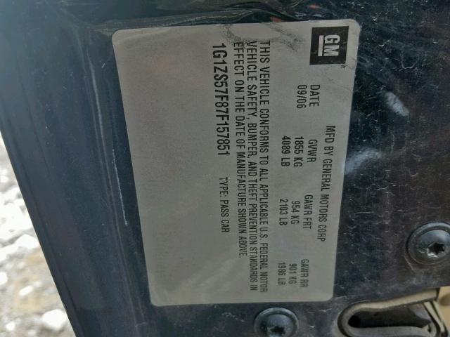 1G1ZS57F87F157851 - 2007 CHEVROLET MALIBU LS BLUE photo 10