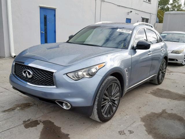 JN8CS1MU0HM140052 - 2017 INFINITI QX70 BLUE photo 2