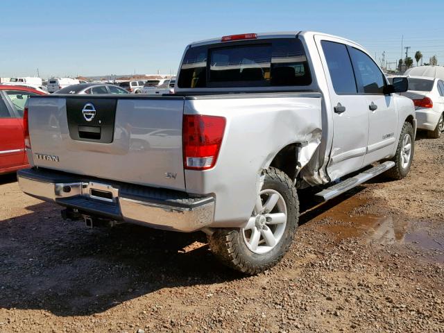 1N6AA0EK9BN305253 - 2011 NISSAN TITAN S SILVER photo 4