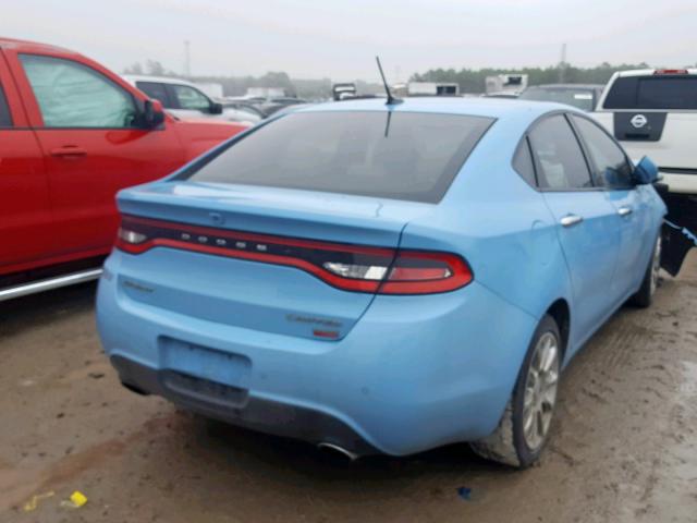 1C3CDFCH7DD201113 - 2013 DODGE DART LIMIT BLUE photo 4