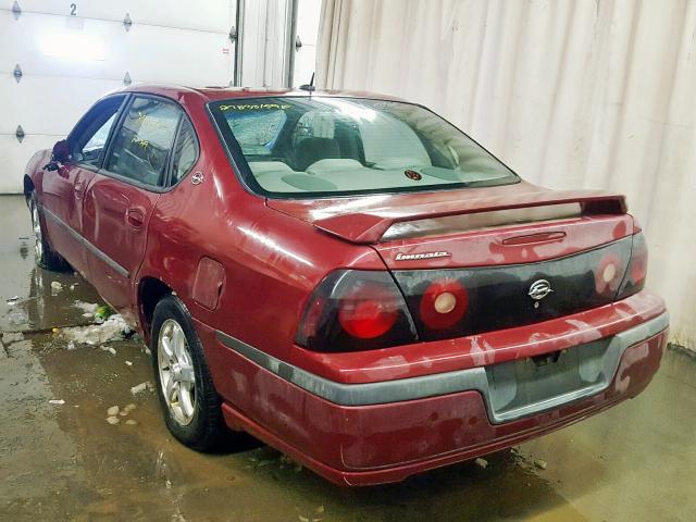 2G1WF55E759233308 - 2005 CHEVROLET IMPALA MAROON photo 3