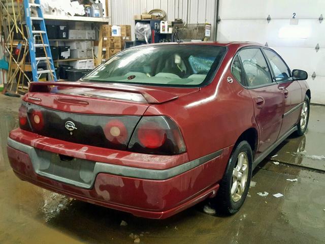 2G1WF55E759233308 - 2005 CHEVROLET IMPALA MAROON photo 4