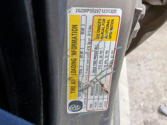 2G2WP552971231320 - 2007 PONTIAC GRAND PRIX BROWN photo 10