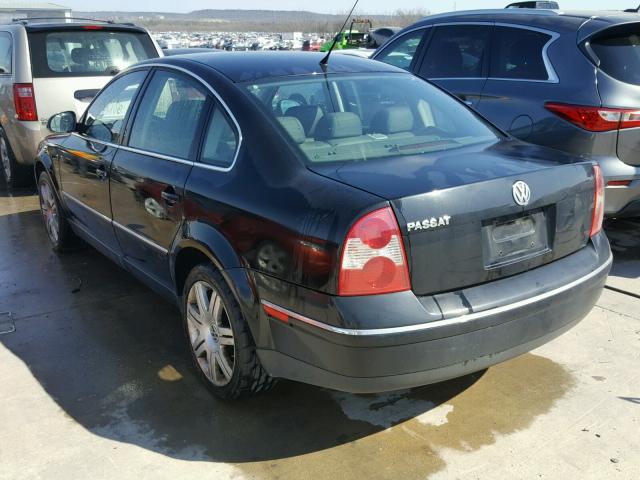 WVWAD63B65E078690 - 2005 VOLKSWAGEN PASSAT GLS BLACK photo 3