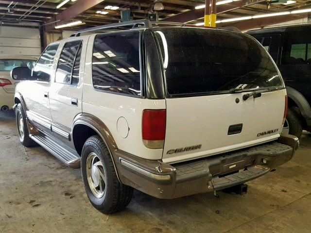 1GNDT13WXX2218208 - 1999 CHEVROLET BLAZER WHITE photo 3