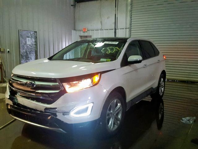 2FMPK4J86GBC19389 - 2016 FORD EDGE SEL WHITE photo 2