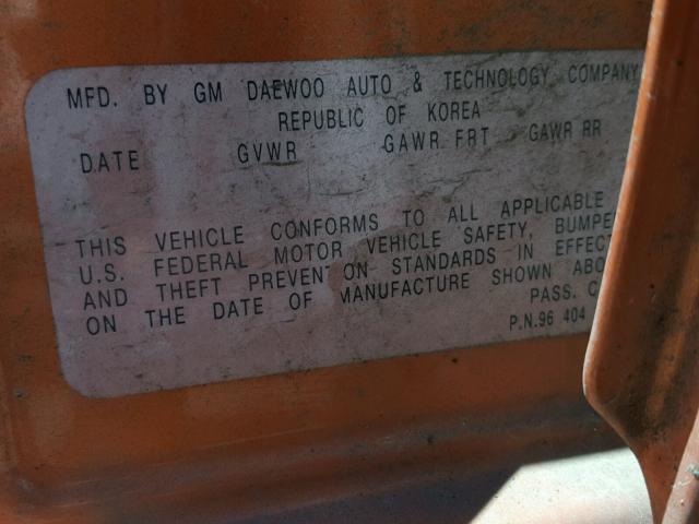 KL1TD62645B442076 - 2005 CHEVROLET AVEO BASE Қызғылт сары фото 10