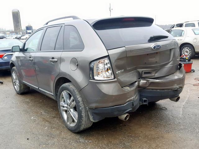 2FMDK3JC1DBB34814 - 2013 FORD EDGE SEL SILVER photo 3