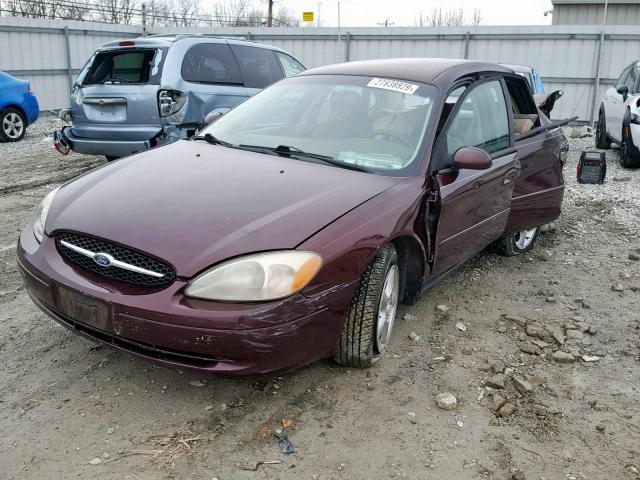 1FAFP55S7YG280568 - 2000 FORD TAURUS SES MAROON photo 2