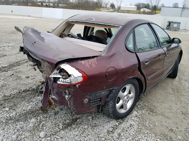 1FAFP55S7YG280568 - 2000 FORD TAURUS SES MAROON photo 4