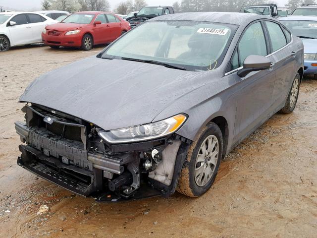 3FA6P0G79ER251590 - 2014 FORD FUSION S GRAY photo 2