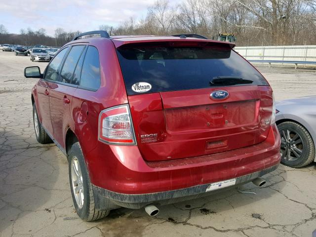 2FMDK48CX8BA71536 - 2008 FORD EDGE SEL RED photo 3