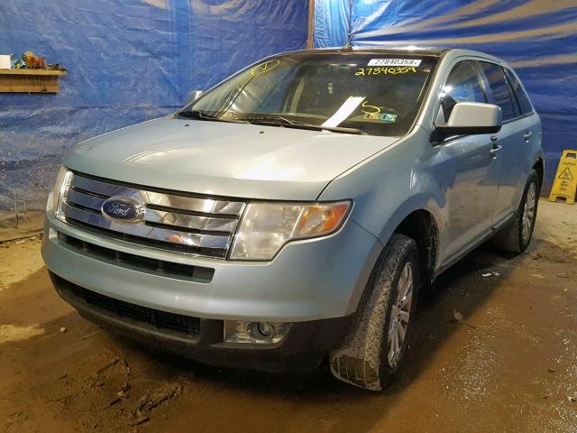 2FMDK48C18BB01801 - 2008 FORD EDGE SEL BLUE photo 2