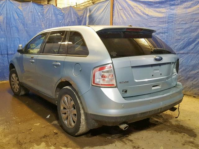 2FMDK48C18BB01801 - 2008 FORD EDGE SEL BLUE photo 3