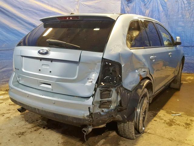 2FMDK48C18BB01801 - 2008 FORD EDGE SEL BLUE photo 4