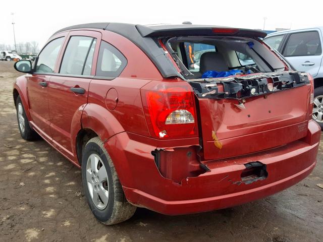 1B3HB28B57D213190 - 2007 DODGE CALIBER RED photo 3