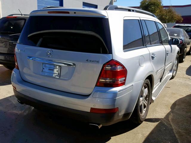 4JGBF71E07A138521 - 2007 MERCEDES-BENZ GL 450 4MA SILVER photo 4