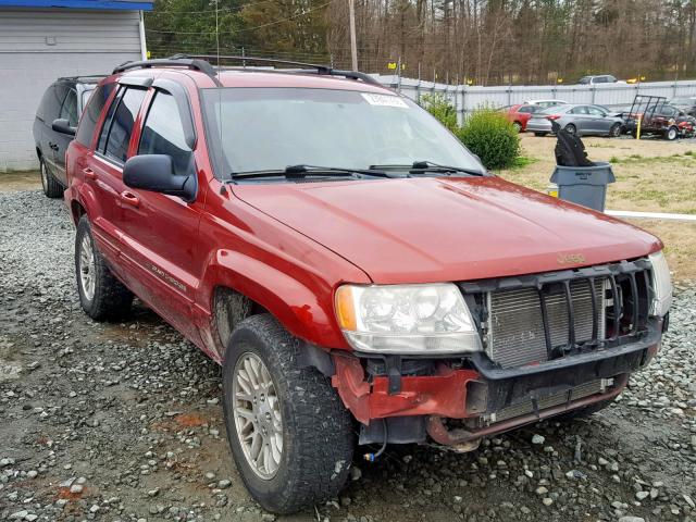 1J4GW58N84C206546 - 2004 JEEP GRAND CHER RED photo 1