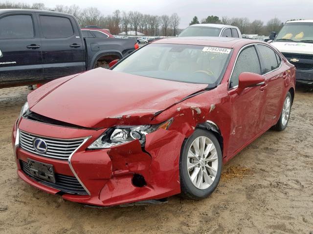 JTHBW1GG5F2092931 - 2015 LEXUS ES 300H RED photo 2