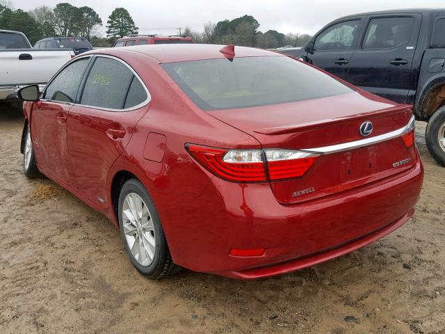 JTHBW1GG5F2092931 - 2015 LEXUS ES 300H RED photo 3